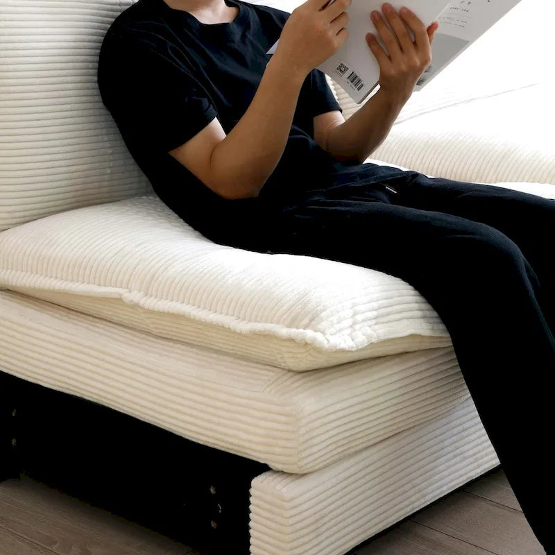 6-Piece Corduroy U-Shaped Modular Sectional Sofa with 2 Ottomans, Memory Foam, Removable Armrests, Modern Retro Style