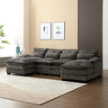 Large Modular U-Shape Sectional Sofa, 110.6"L x 56.7"D, Chenille, 500 LBS Capacity, Removable Cushions, Gray