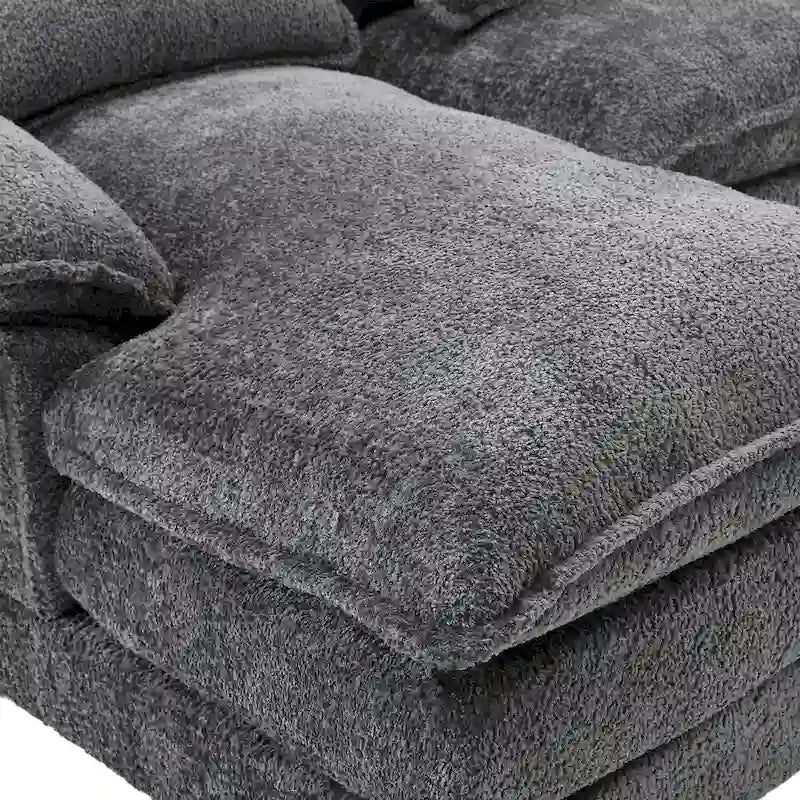 Large Modular U-Shape Sectional Sofa, 110.6"L x 56.7"D, Chenille, 500 LBS Capacity, Removable Cushions, Gray