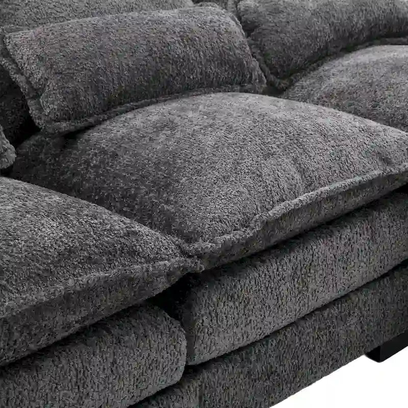 Large Modular U-Shape Sectional Sofa, 110.6"L x 56.7"D, Chenille, 500 LBS Capacity, Removable Cushions, Gray