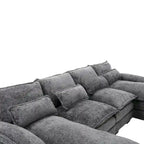 Large Modular U-Shape Sectional Sofa, 110.6"L x 56.7"D, Chenille, 500 LBS Capacity, Removable Cushions, Gray