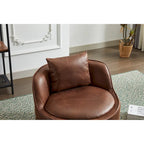 360° Swivel Barrel Accent Chair - Soft Velvet Upholstery - Stainless Steel Base - Plywood Frame - 5-Min Assembly - Living Room Bedroom Office