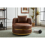 360° Swivel Barrel Accent Chair - Soft Velvet Upholstery - Stainless Steel Base - Plywood Frame - 5-Min Assembly - Living Room Bedroom Office