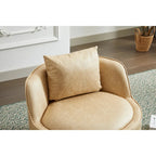 360° Swivel Barrel Accent Chair - Soft Velvet Upholstery - Stainless Steel Base - Plywood Frame - 5-Min Assembly - Living Room Bedroom Office