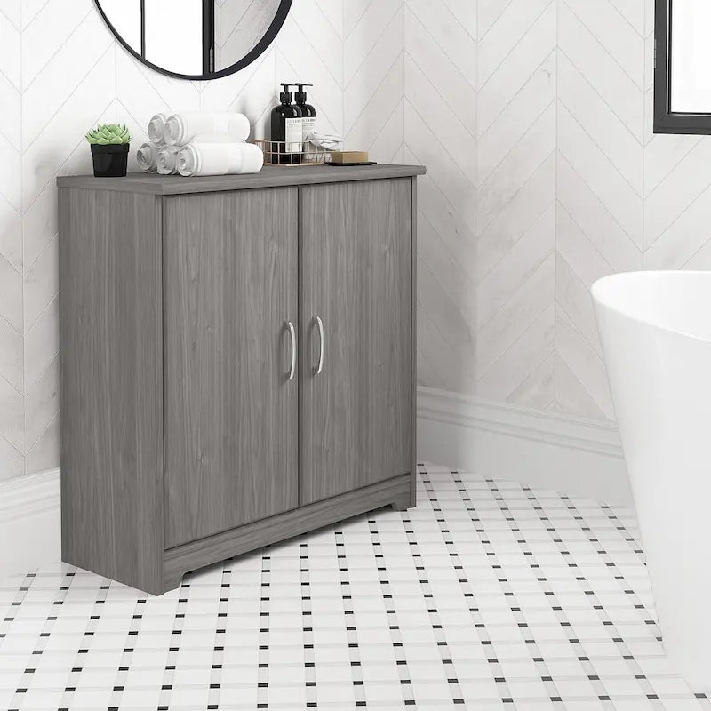 Small Bathroom Storage Cabinet - 2 Doors - 30"W x 30"H - Adjustable Shelf - 50 lbs Per Shelf - Euro Hinges - Wall Anchor - Metal Hardware - Transitional Style