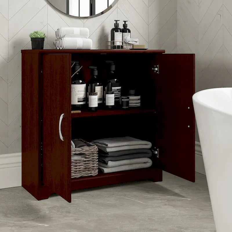 Small Bathroom Storage Cabinet - 2 Doors - 30"W x 30"H - Adjustable Shelf - 50 lbs Per Shelf - Euro Hinges - Wall Anchor - Metal Hardware - Transitional Style