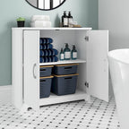 Small Bathroom Storage Cabinet - 2 Doors - 30"W x 30"H - Adjustable Shelf - 50 lbs Per Shelf - Euro Hinges - Wall Anchor - Metal Hardware - Transitional Style