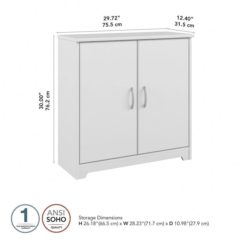 Small Bathroom Storage Cabinet - 2 Doors - 30"W x 30"H - Adjustable Shelf - 50 lbs Per Shelf - Euro Hinges - Wall Anchor - Metal Hardware - Transitional Style