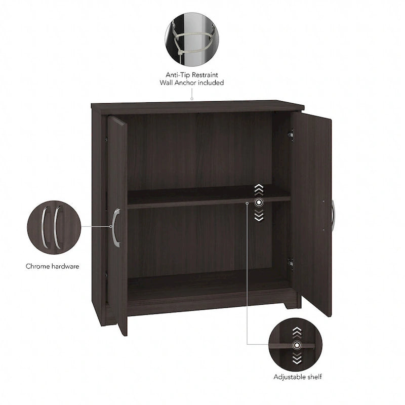 Small Bathroom Storage Cabinet - 2 Doors - 30"W x 30"H - Adjustable Shelf - 50 lbs Per Shelf - Euro Hinges - Wall Anchor - Metal Hardware - Transitional Style