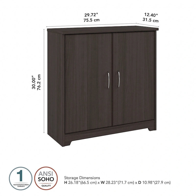 Small Bathroom Storage Cabinet - 2 Doors - 30"W x 30"H - Adjustable Shelf - 50 lbs Per Shelf - Euro Hinges - Wall Anchor - Metal Hardware - Transitional Style