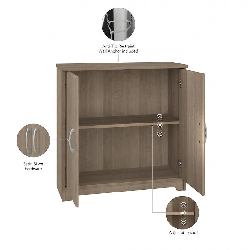 Small Bathroom Storage Cabinet - 2 Doors - 30"W x 30"H - Adjustable Shelf - 50 lbs Per Shelf - Euro Hinges - Wall Anchor - Metal Hardware - Transitional Style