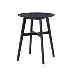 31.5" Round Bar Table - 38.98"H - Solid Rubber Wood Legs - Reinforced Crossbar - Grain Veneer Top - Modern Style - Kitchen Cafe Bar Living Room - Easy Assembly