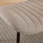 Mid-Century Modern Dining Chairs Set of 2, Linen Upholstered Armless Chairs with Metal Legs