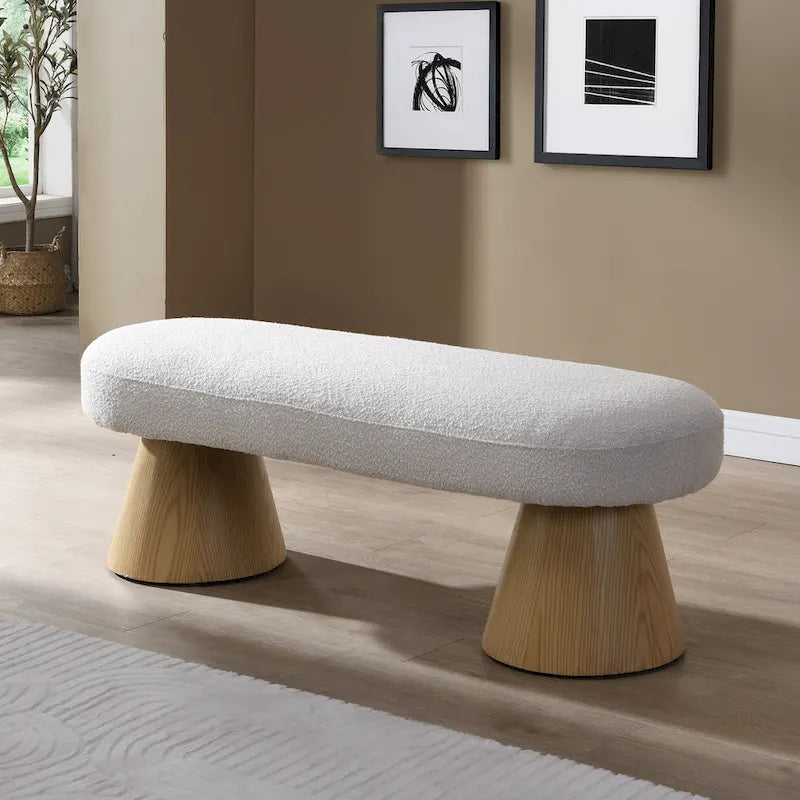 Christopher Knight Home - Benjamin Upholstered Dining Bench, Versatile Entryway & Bedroom Seating with Sturdy Wood Legs