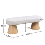 49" Upholstered Dining Bench - High-Density Foam, Wood Legs, 300 lbs Capacity, Fully Assembled, Multi-Room Use