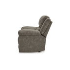 Oversized Recliner Chair, Brown Faux Leather, Pull Tab Reclining, High-Resiliency Foam, Wide Seating for Two