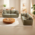 Convertible Sleeper Sofa - 88" Chenille-Cotton Blend, Solid Wood Frame, 750 lbs Per Seat, 2 Pillows, Quick Assembly