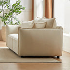 Convertible Sleeper Sofa - 88" Chenille-Cotton Blend, Solid Wood Frame, 750 lbs Per Seat, 2 Pillows, Quick Assembly