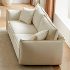 Convertible Sleeper Sofa - 88" Chenille-Cotton Blend, Solid Wood Frame, 750 lbs Per Seat, 2 Pillows, Quick Assembly