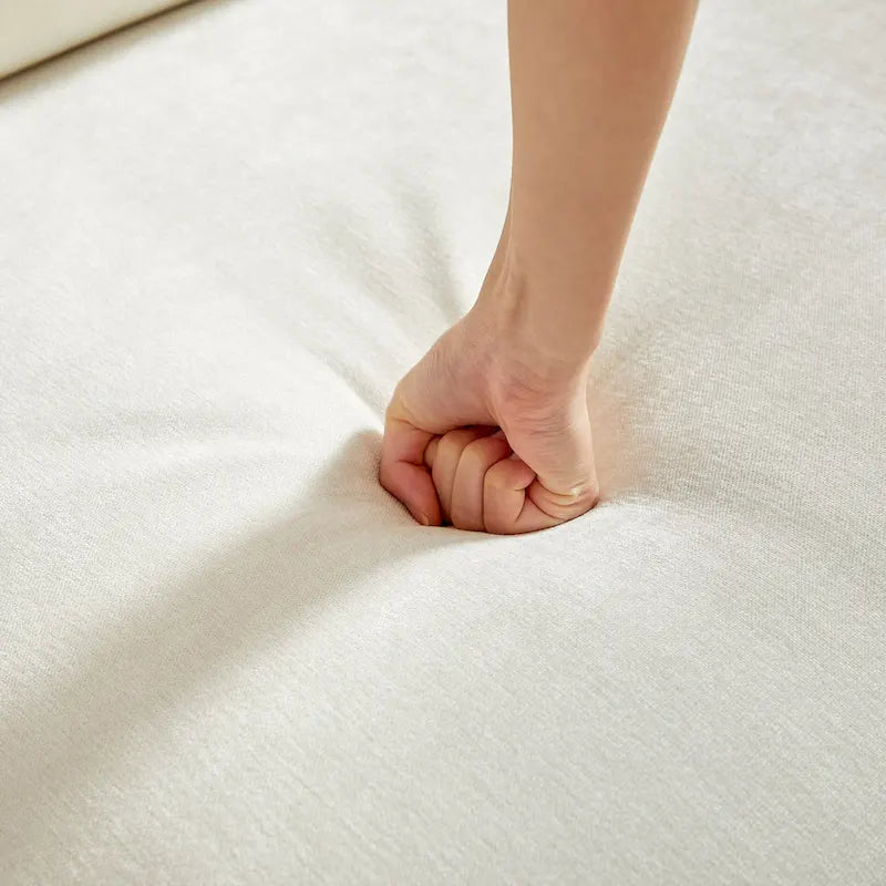 Convertible Sleeper Sofa - 88" Chenille-Cotton Blend, Solid Wood Frame, 750 lbs Per Seat, 2 Pillows, Quick Assembly