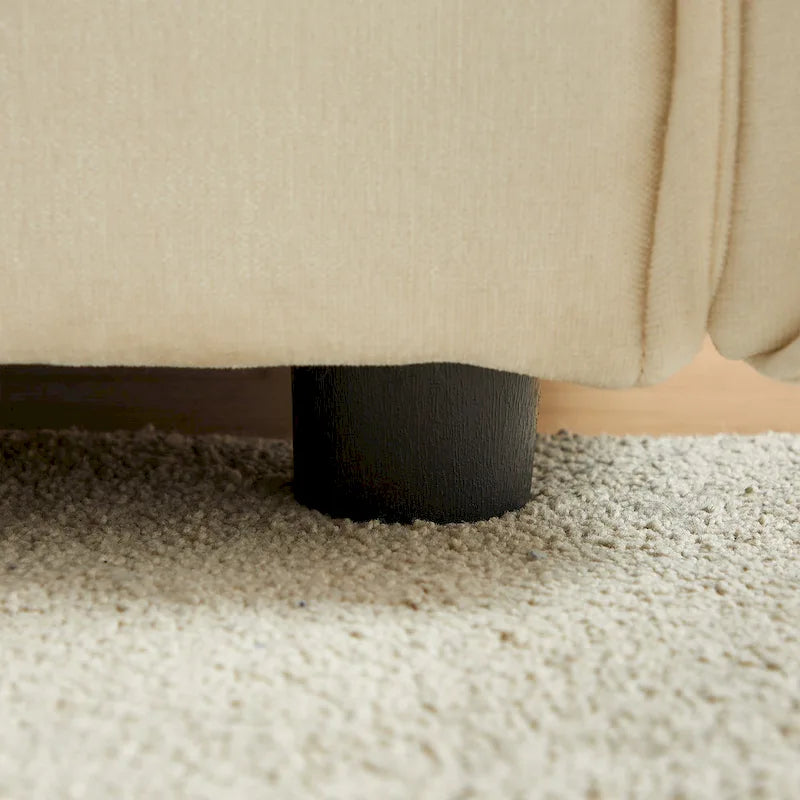 Convertible Sleeper Sofa - 88" Chenille-Cotton Blend, Solid Wood Frame, 750 lbs Per Seat, 2 Pillows, Quick Assembly