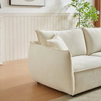 Convertible Sleeper Sofa - 88" Chenille-Cotton Blend, Solid Wood Frame, 750 lbs Per Seat, 2 Pillows, Quick Assembly