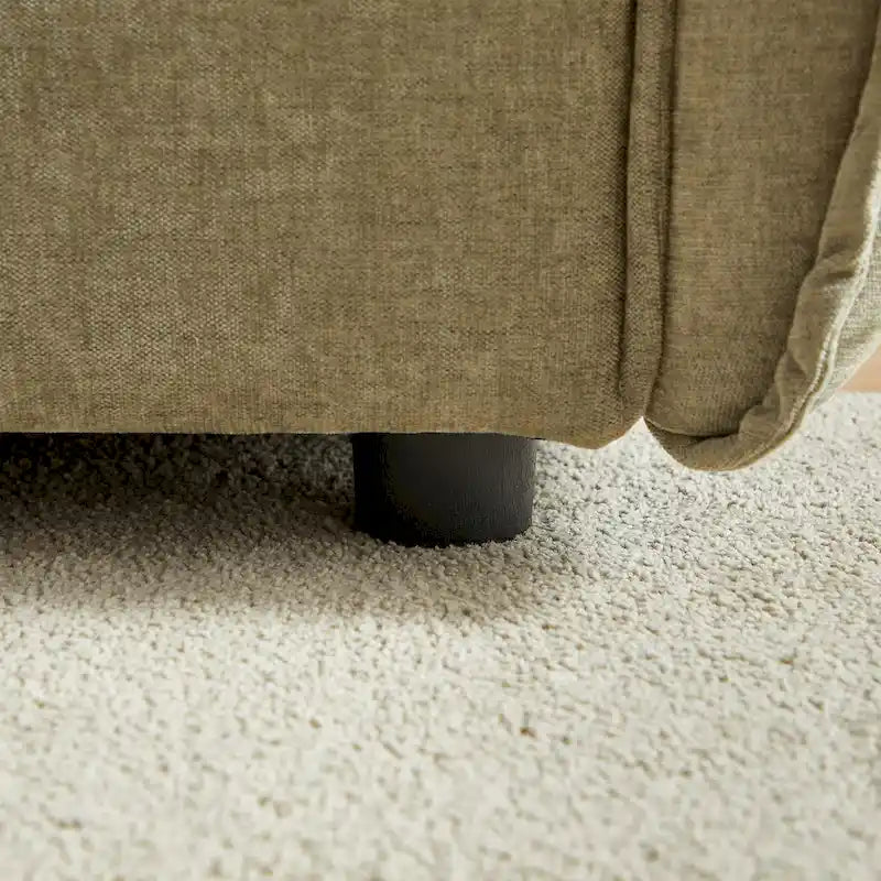 Convertible Sleeper Sofa - 88" Chenille-Cotton Blend, Solid Wood Frame, 750 lbs Per Seat, 2 Pillows, Quick Assembly