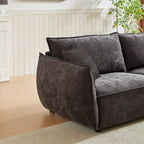 Convertible Sleeper Sofa - 88" Chenille-Cotton Blend, Solid Wood Frame, 750 lbs Per Seat, 2 Pillows, Quick Assembly