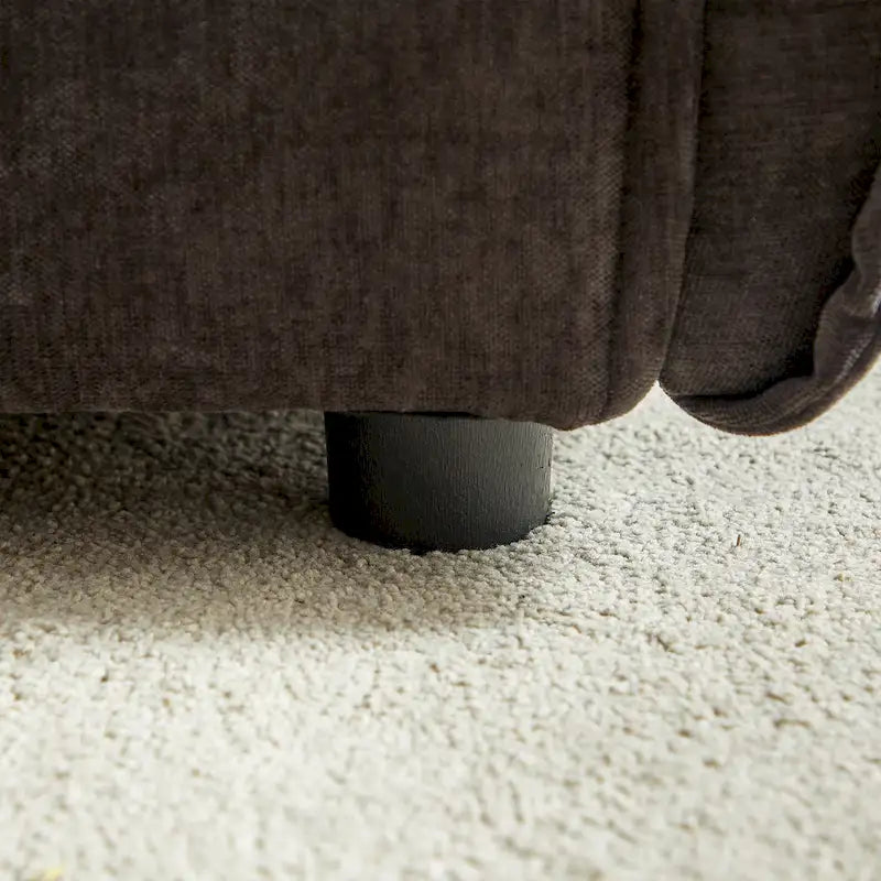 Convertible Sleeper Sofa - 88" Chenille-Cotton Blend, Solid Wood Frame, 750 lbs Per Seat, 2 Pillows, Quick Assembly