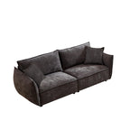 Convertible Sleeper Sofa - 88" Chenille-Cotton Blend, Solid Wood Frame, 750 lbs Per Seat, 2 Pillows, Quick Assembly