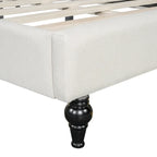 L-Shaped Semi-Enclosed Linen Daybed with Solid Wood Legs - Twin/Full, 440 lbs Capacity, 30-Min Assembly