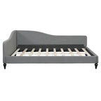 L-Shaped Semi-Enclosed Linen Daybed with Solid Wood Legs - Twin/Full, 440 lbs Capacity, 30-Min Assembly