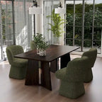 Boucle Upholstered Dining Chairs Set of 2, 360° Swivel Modern Accent Chairs with High-Density Foam