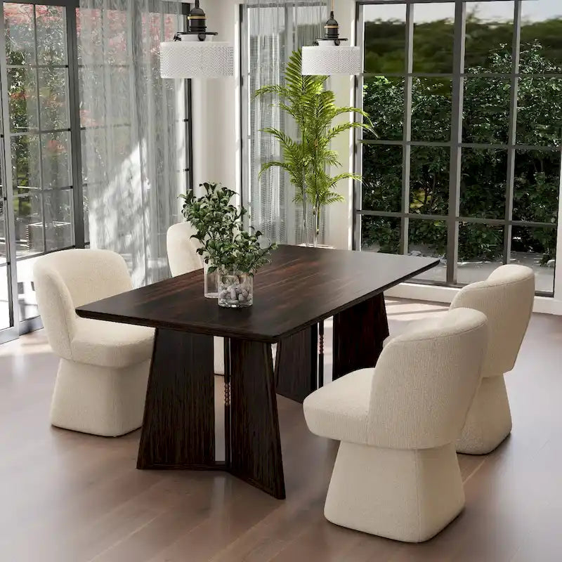 Fabric Upholstered Dining Chairs Set of 2