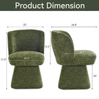 Boucle Upholstered Dining Chairs Set of 2, 360° Swivel Modern Accent Chairs with High-Density Foam