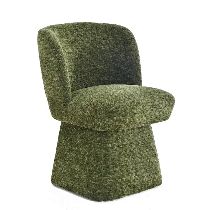 Boucle Upholstered Dining Chairs Set of 2, 360° Swivel Modern Accent Chairs with High-Density Foam