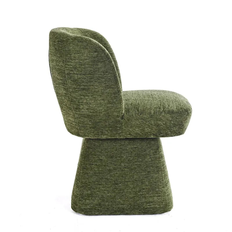 Boucle Upholstered Dining Chairs Set of 2, 360° Swivel Modern Accent Chairs with High-Density Foam