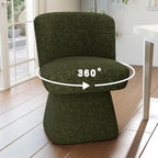 Boucle Upholstered Dining Chairs Set of 2, 360° Swivel Modern Accent Chairs with High-Density Foam