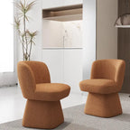 Boucle Upholstered Dining Chairs Set of 2, 360° Swivel Modern Accent Chairs with High-Density Foam