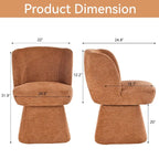 Boucle Upholstered Dining Chairs Set of 2, 360° Swivel Modern Accent Chairs with High-Density Foam