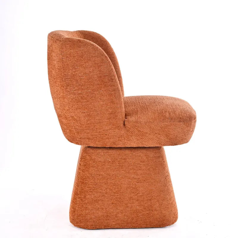 Boucle Upholstered Dining Chairs Set of 2, 360° Swivel Modern Accent Chairs with High-Density Foam