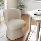 Boucle Upholstered Dining Chairs Set of 2, 360° Swivel Modern Accent Chairs with High-Density Foam