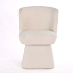 Boucle Upholstered Dining Chairs Set of 2, 360° Swivel Modern Accent Chairs with High-Density Foam