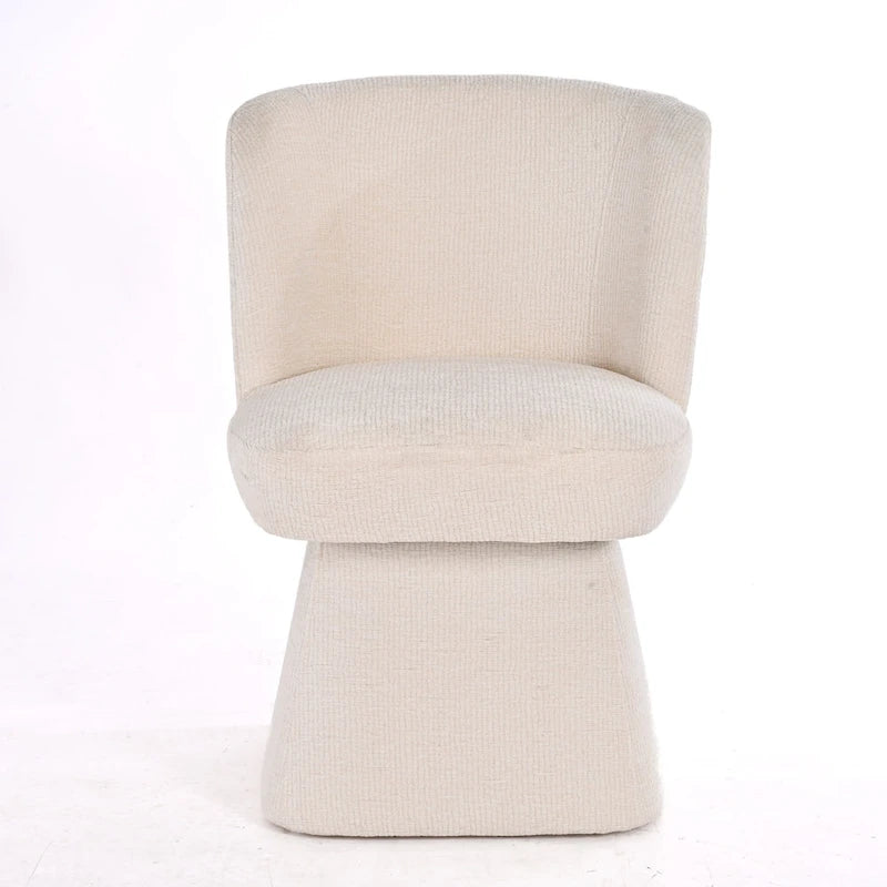 Boucle Upholstered Dining Chairs Set of 2, 360° Swivel Modern Accent Chairs with High-Density Foam