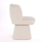 Boucle Upholstered Dining Chairs Set of 2, 360° Swivel Modern Accent Chairs with High-Density Foam