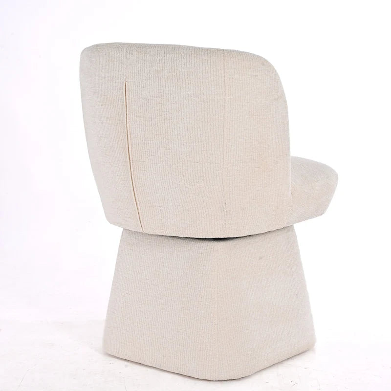 Boucle Upholstered Dining Chairs Set of 2, 360° Swivel Modern Accent Chairs with High-Density Foam