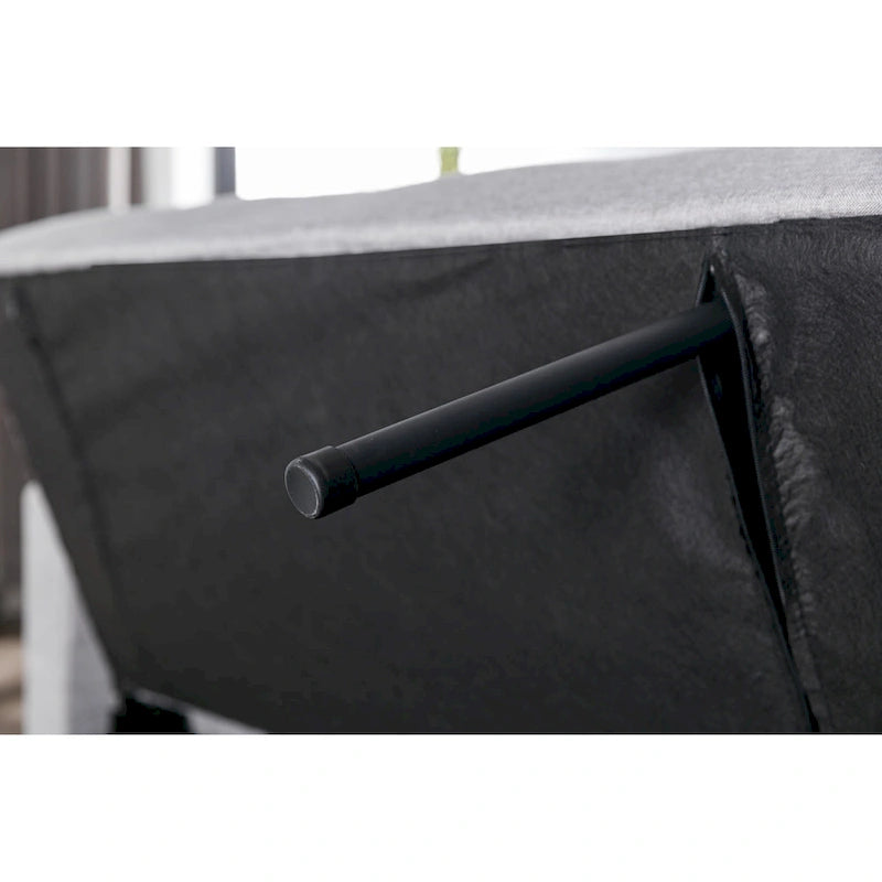 3-in-1 Convertible Sleeper Loveseat - 55" Linen Fabric Pull-Out Sofa Bed, 4 Storage Pockets, Adjustable Backrest, Light Grey - Modern Space-Saving