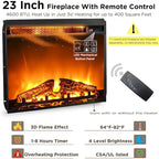 66" Farmhouse TV Stand with Electric Fireplace, Sliding Barn Doors, 75" TV, 4600 BTU, Remote Control, Rustic Style