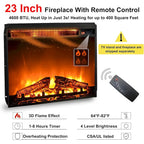 66" Farmhouse TV Stand with Electric Fireplace, Sliding Barn Doors, 75" TV, 4600 BTU, Remote Control, Rustic Style