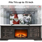 66" Farmhouse TV Stand with Electric Fireplace, Sliding Barn Doors, 75" TV, 4600 BTU, Remote Control, Rustic Style